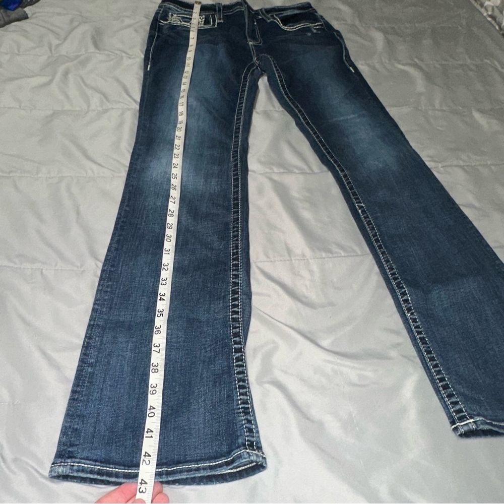 Vigoss Women 31 Kendra Bootcut Jeans Dark Wash Western Cowgirl Rodeo Distressed - Picture 10 of 10
